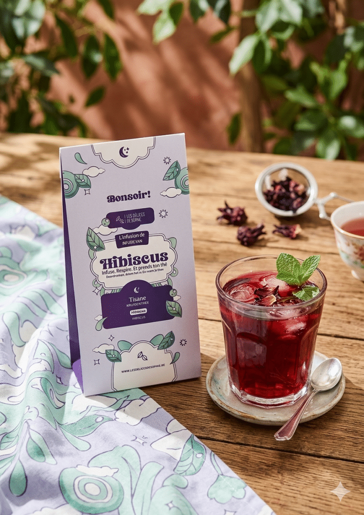 Dites Bonsoir à l’Hibiscus, une infusion florale et apaisante. Une douceur rouge et réconfortante pour accompagner la soirée (Ingrédients) 🌺 Fleurs d’hibiscus coupées