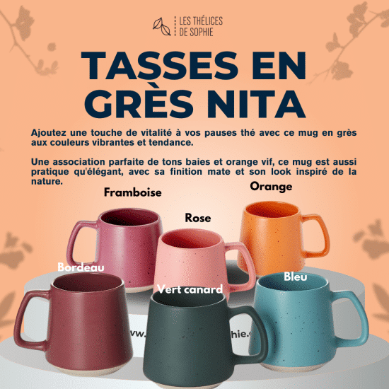Ajoutez une touche de vitalité à vos pauses thé avec ce mug en grès aux couleurs vibrantes et tendance. Une association parfaite de tons baies et orange vif, ce mug est aussi pratique qu'élégant, avec sa finition mate et son look inspiré de la nature.