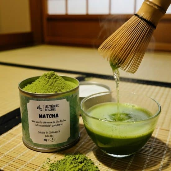 Découvrez notre Matcha BIO, une variété de thé Matcha 100 % bio récoltée dans la région de Uji