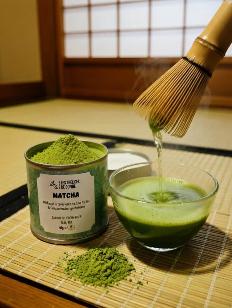 Découvrez notre Matcha BIO, une variété de thé Matcha 100 % bio récoltée dans la région de Uji