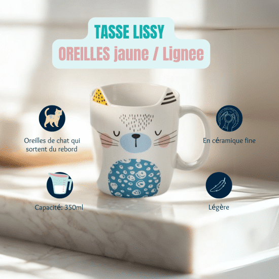 Une tasse adorable aux oreilles de chat qui sortent du rebord ! En céramique fine, parfaite pour un moment thé tout en douceur. Originale, légère, et pleine de bonne humeur.  Capacité: 350ml