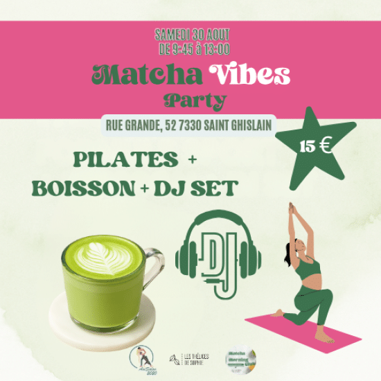 Formule Matcha Vibes – pilates, boisson matcha et DJ set pour 15 €