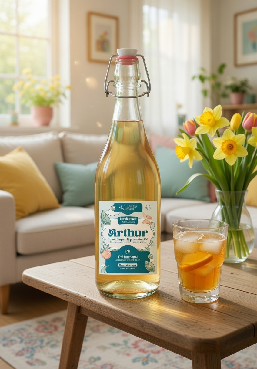 Kombucha artisanal et naturel, brassé à la main en Belgique. 1L de plaisir pétillant et sain, riche en probiotiques.