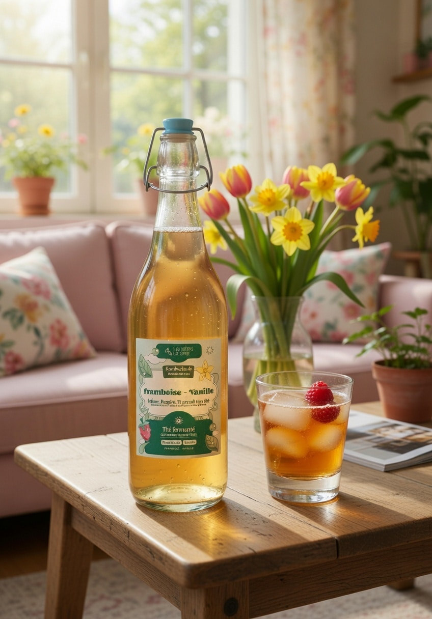 Kombucha artisanal et naturel, brassé à la main en Belgique. 1L de plaisir pétillant et sain, riche en probiotiques.