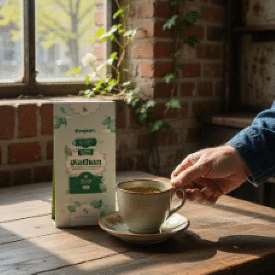 Dites Bonjour au thé de Nathan, un mélange clair et structuré à base de Sencha. Une énergie persévérante et sécurisante dans la tasse.