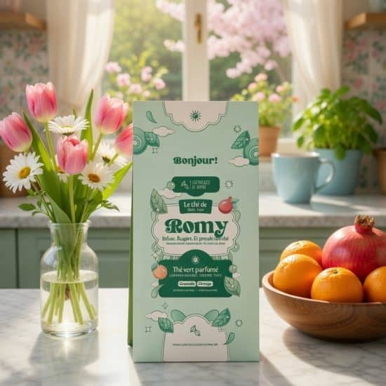 Dites Bonjour au thé de Romy, un mélange vif et chaleureux mêlant maté, agrumes, plantes et grenade. Une chaleur fruitée qui illumine chaque gorgée.